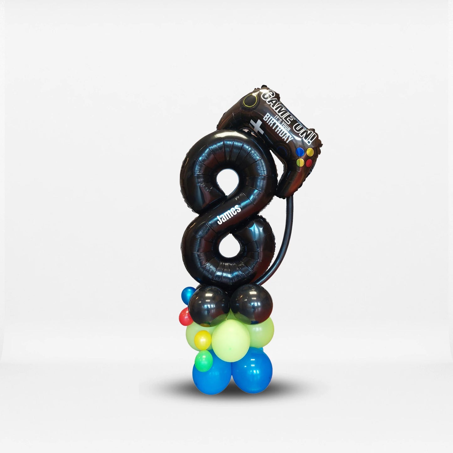 Black gaming game console boys birthday balloon sculpture bouquet