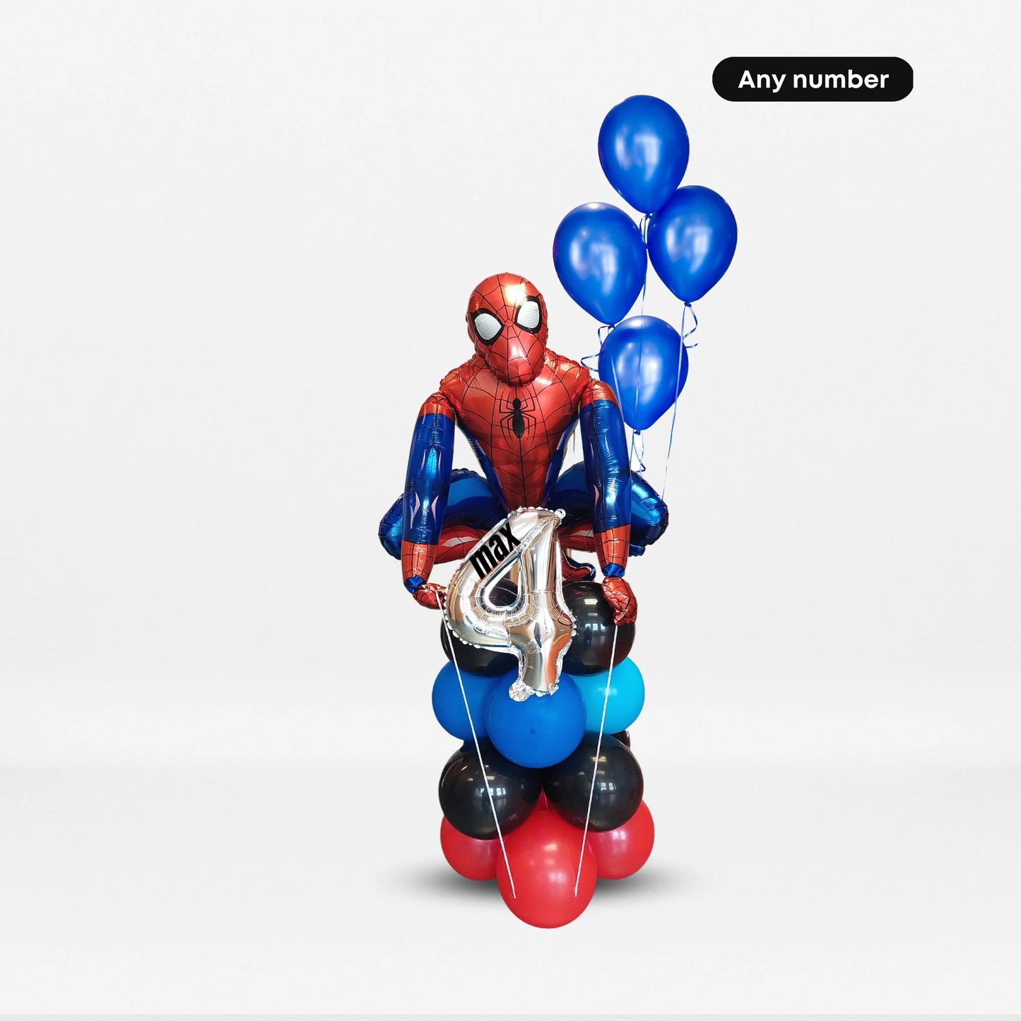 Marvel universe avengers 3D foil Spiderman blue red black latex balloon sculpture bouquet bundle bunting for boys kids birthday party