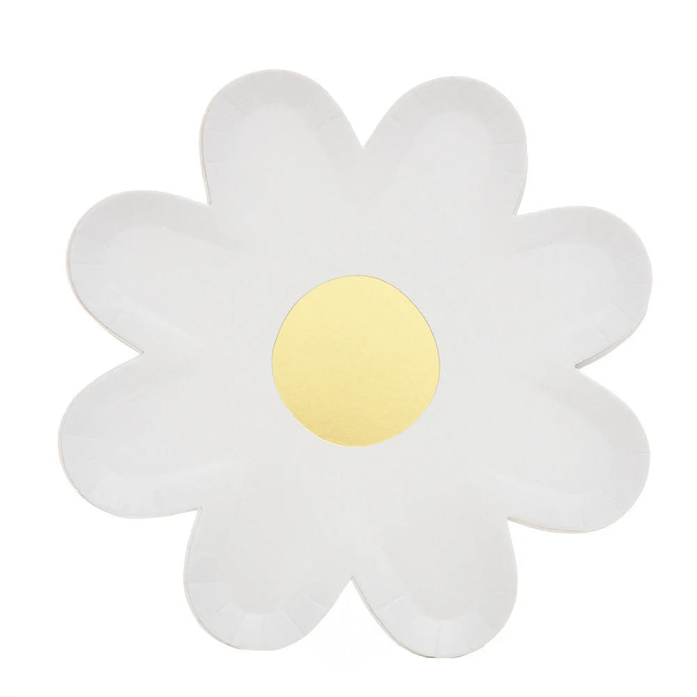 7inch white Daisy plates 8-pack