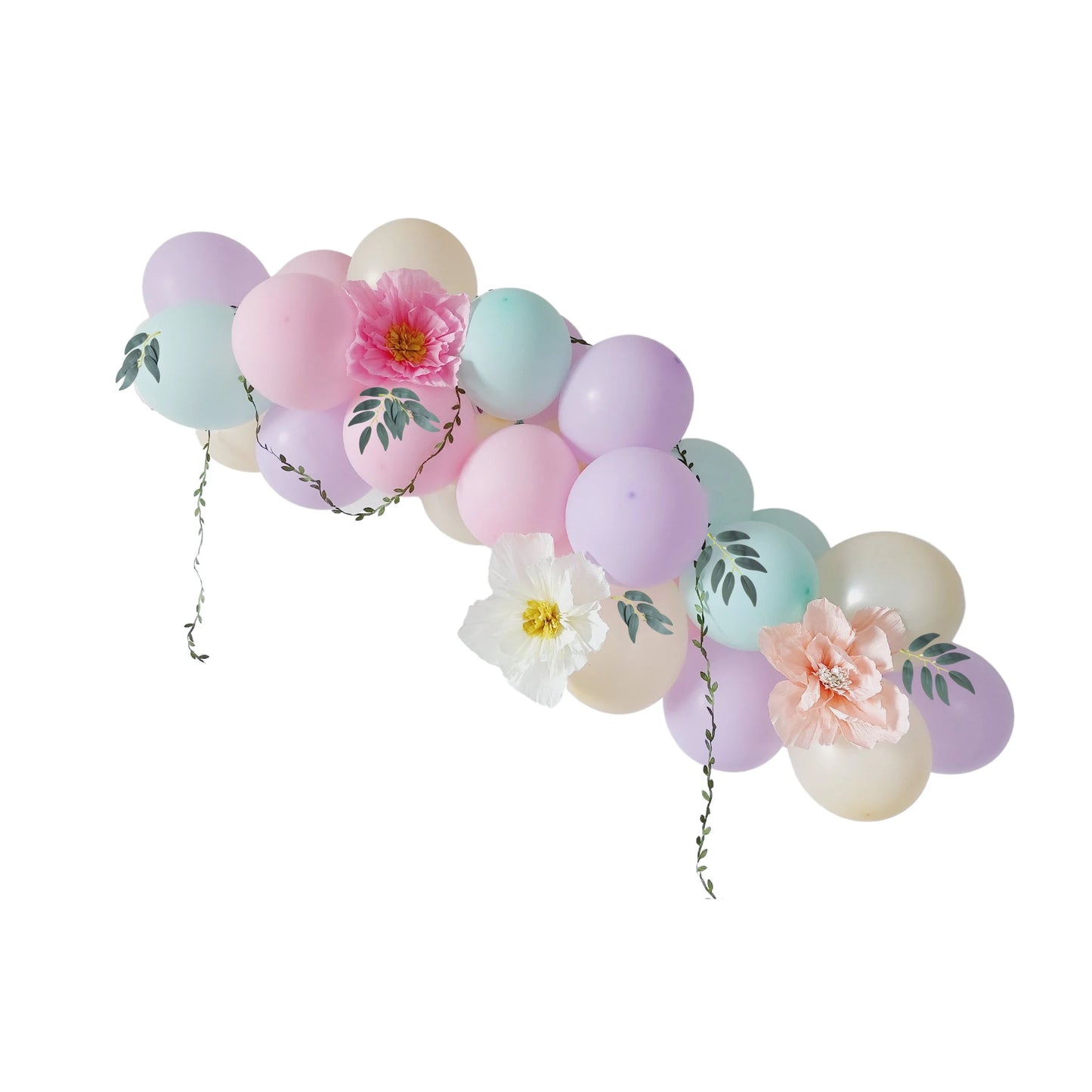 Pastel fairy wild flowers blossom balloon garland