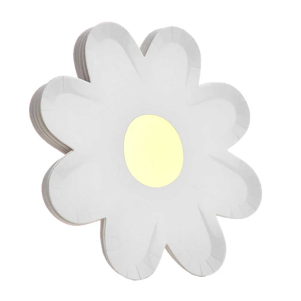 7inch white Daisy plates 8-pack