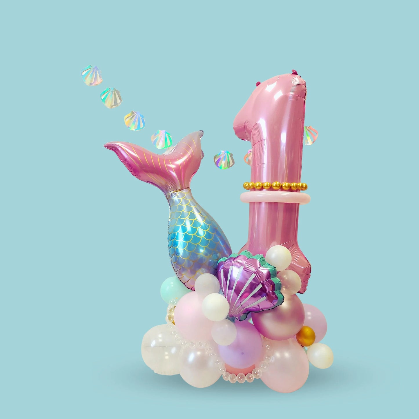 Mermaid tail balloon sculpture bouquet