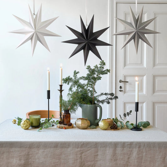 45, 60cm handmade paper 3D hanging stars Christmas party home shop room table top window decoration quality and chic reusable white silver black