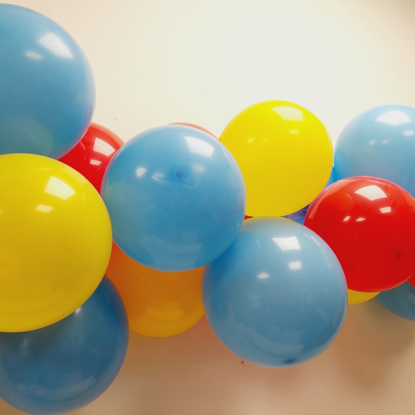 Blue yellow red train Birthday Balloon garland