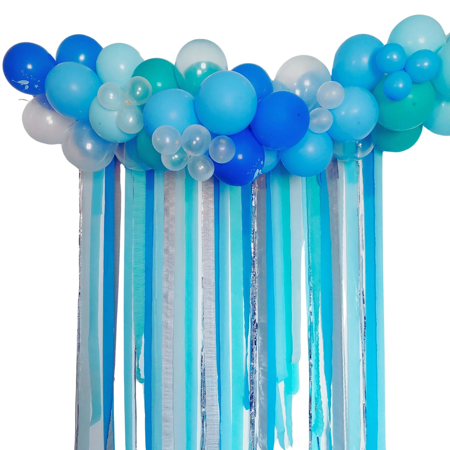 Under the sea birthday balloon garland crepe people streamers display