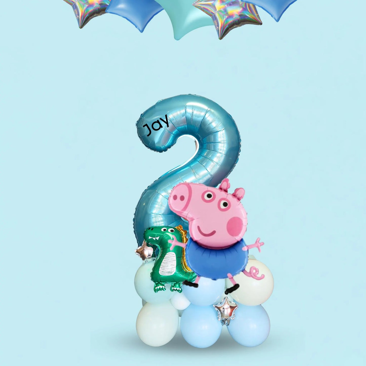 Peppa George pig dinosaur balloon bouquet