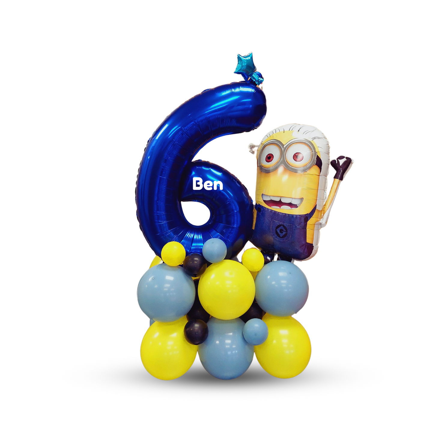 Despicable 4 Minions birthday balloon bouquet tower