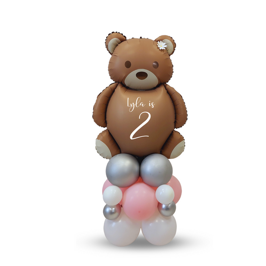 Personalised Teddy bear girls 1st 2nd birthday baby shower christening balloon sculpture bouquet (Copy)