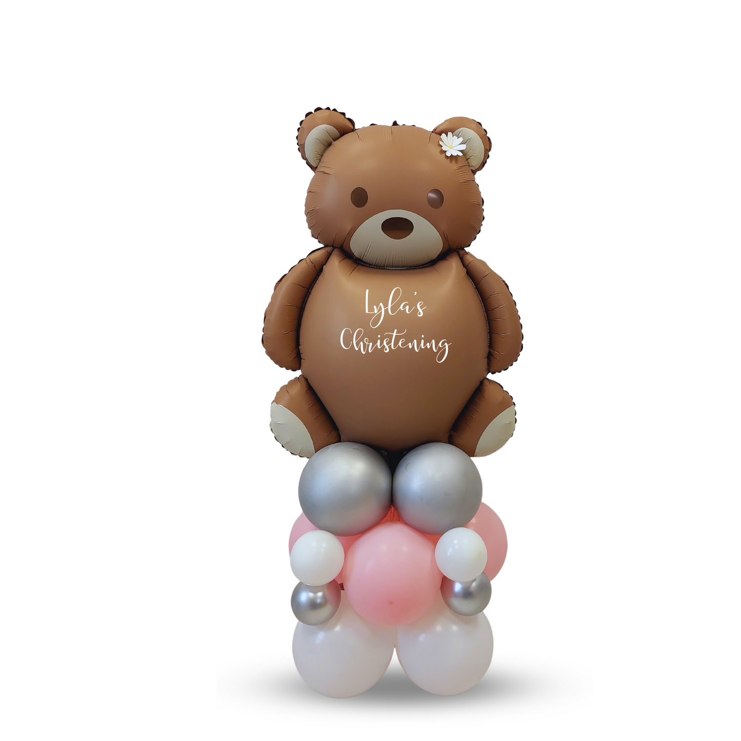 Personalised Teddy bear girls 1st 2nd birthday baby shower christening balloon sculpture bouquet (Copy)