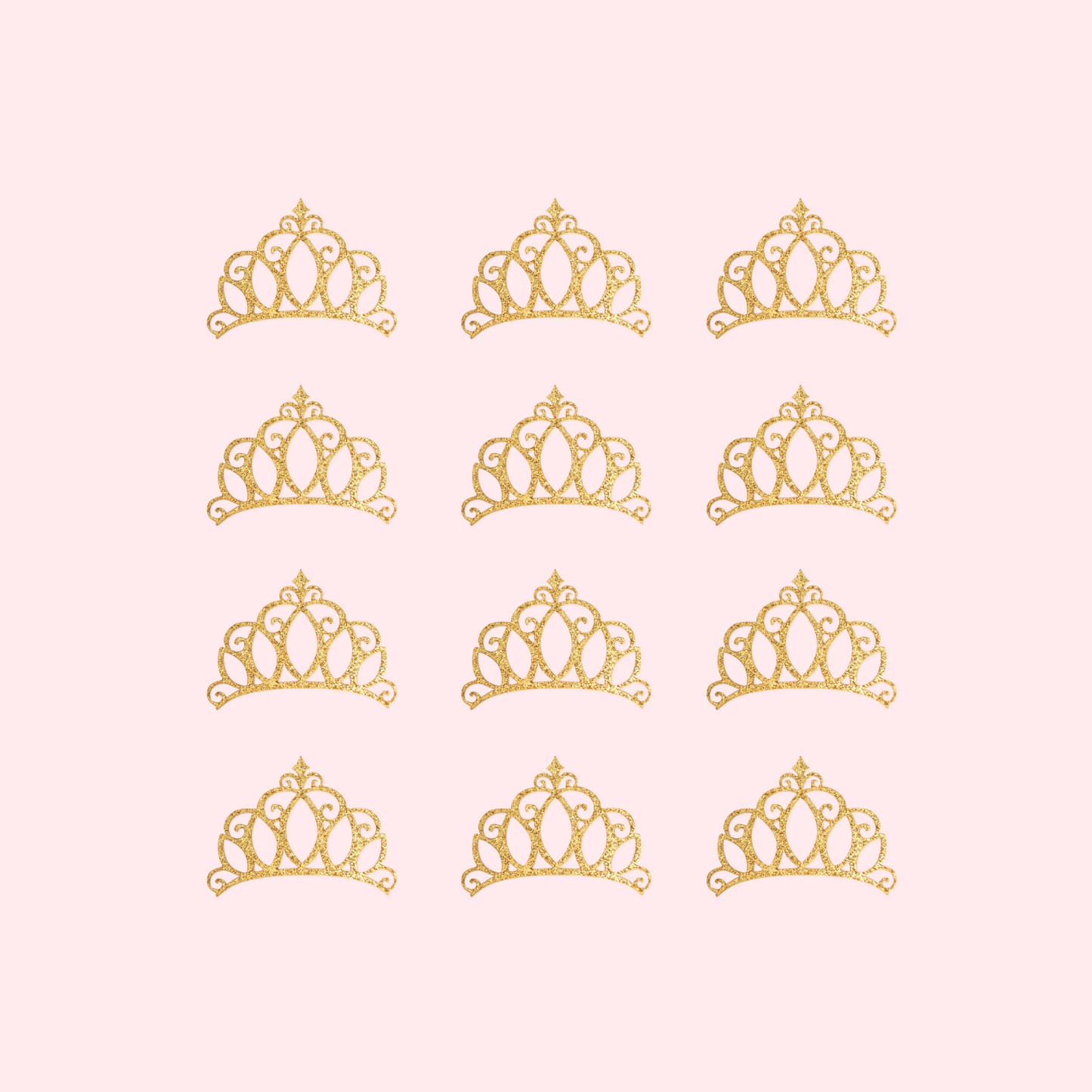 12-pack glittery princesses crown cake toppers