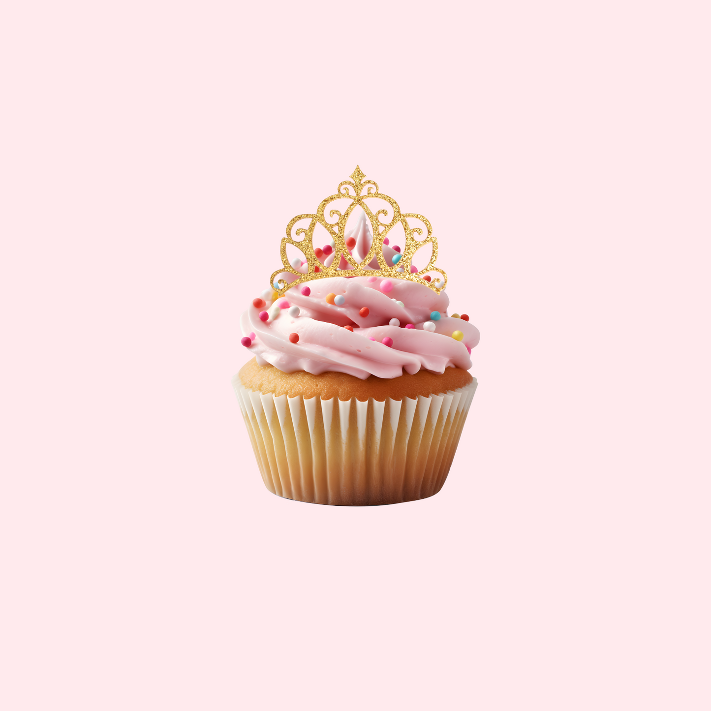 12-pack glittery princesses crown cake toppers