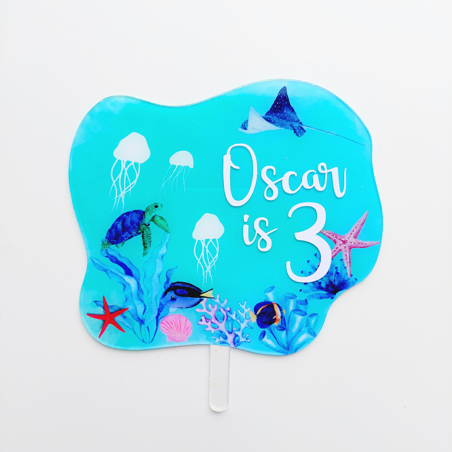 Personalised Sea World Aquarium Acrylic cake toppers