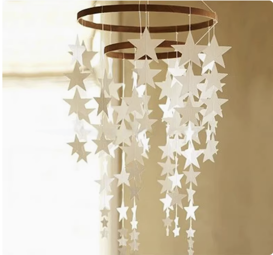 Gold Silver Stars Bunting Garland Decoration