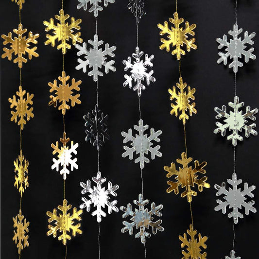 4 Meter Gold Snow Flakes Bunting Garland