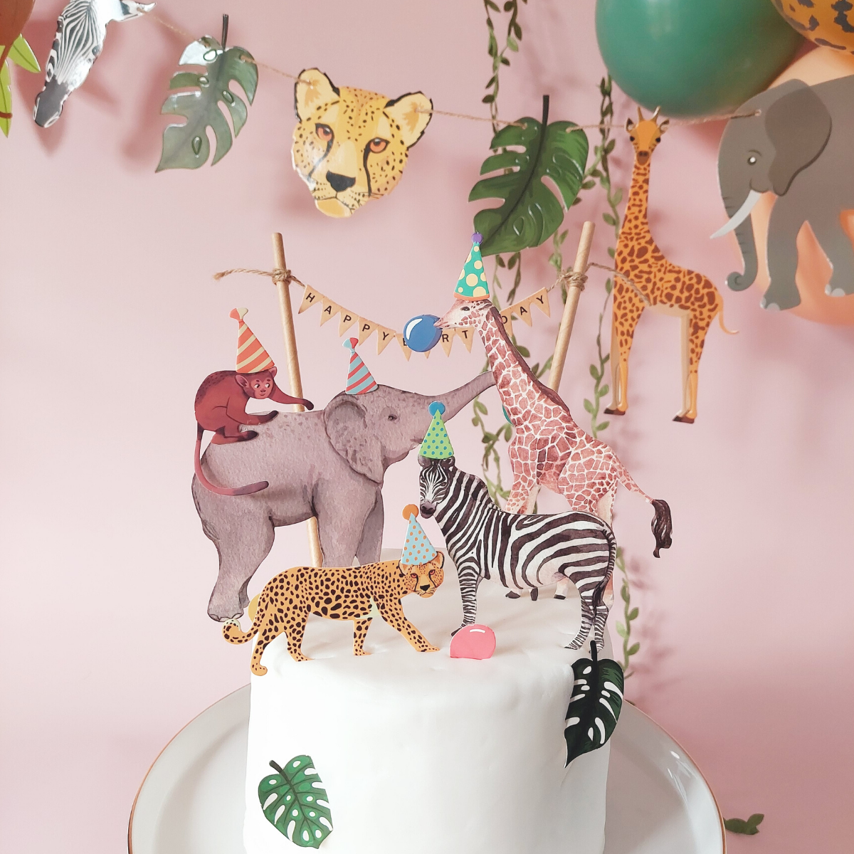 Jungle 3 Baby animals : Lion,giraffe,elephant Edible Birthday Cake Topper  Set | eBay