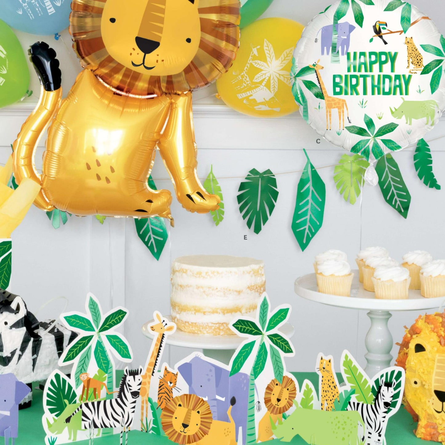 Jungle animal birthday party loot bags 8-pack