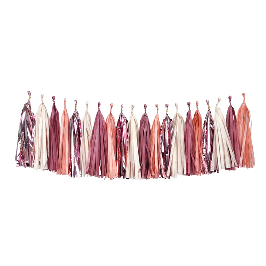 Paper Tassel Garland Burgundy