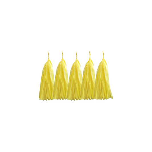 DIY Tissue Paper Tassel 5-Pack Lemon