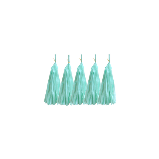 Tissue Paper Tassel 5-Pack Mint