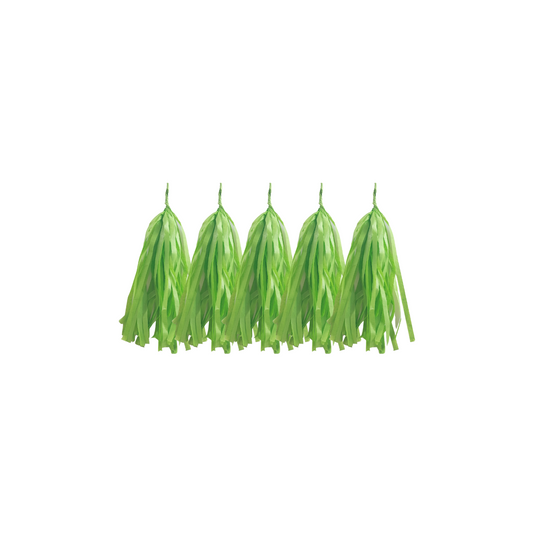 Tissue Paper Tassel 5-Pack Lime