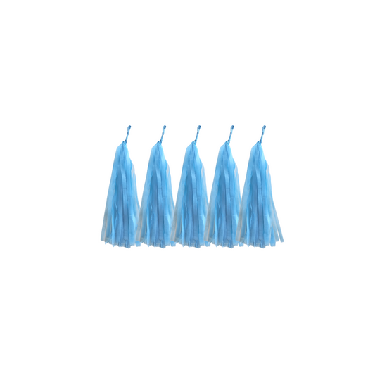 Tissue Paper Tassel 5-Pack Blue