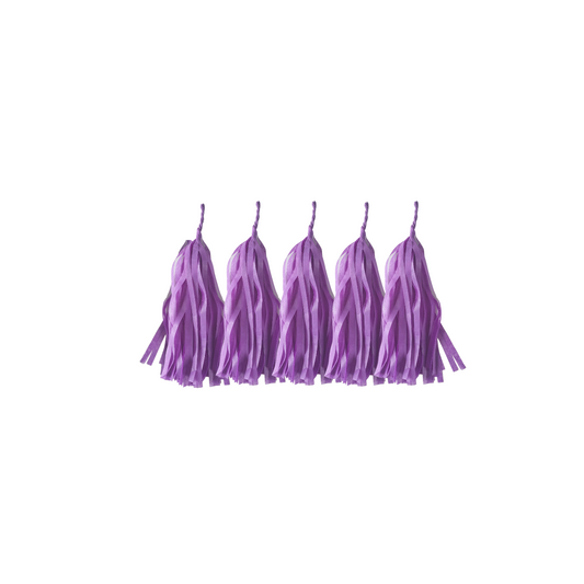 DIY Tissue Paper Tassel 5-Pack Purple