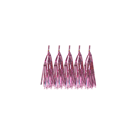 Tissue Paper Tassel 5-Pack Foil Pink