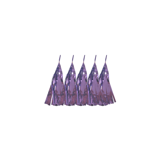 Tissue Paper Tassel 5-Pack Foil Purple