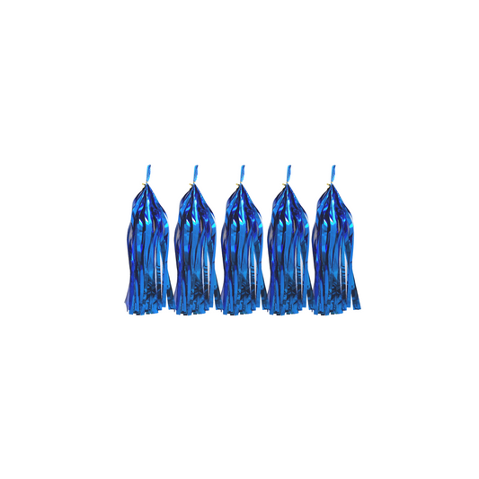 Tissue Paper Tassel 5-Pack Foil Blue