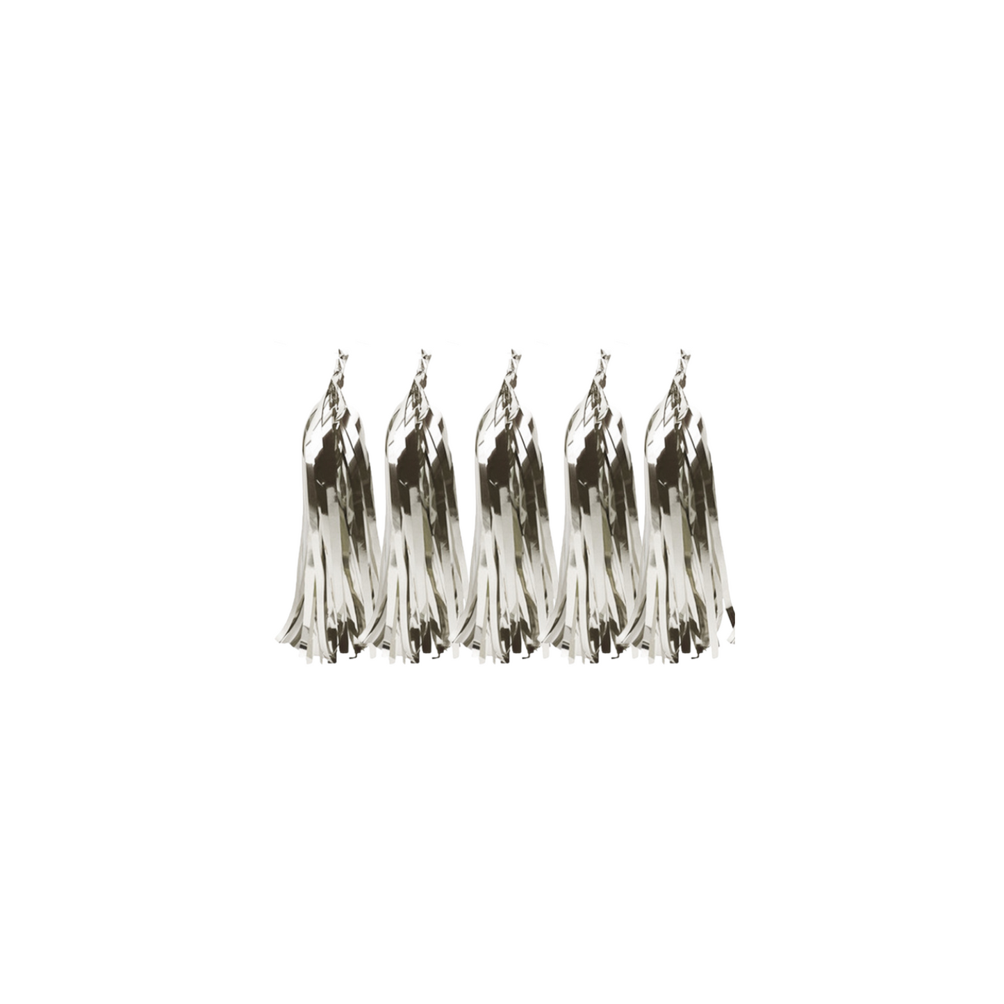 Tissue Paper Tassel 5-Pack Silver