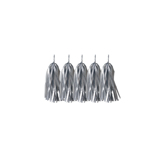 Tissue Paper Tassel 5-Pack Matte Silver