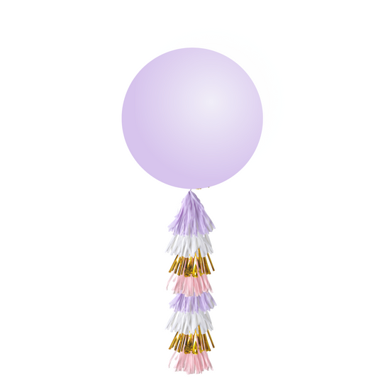 Giant 36inch Balloon with Tassel Tails, Lavender Gold