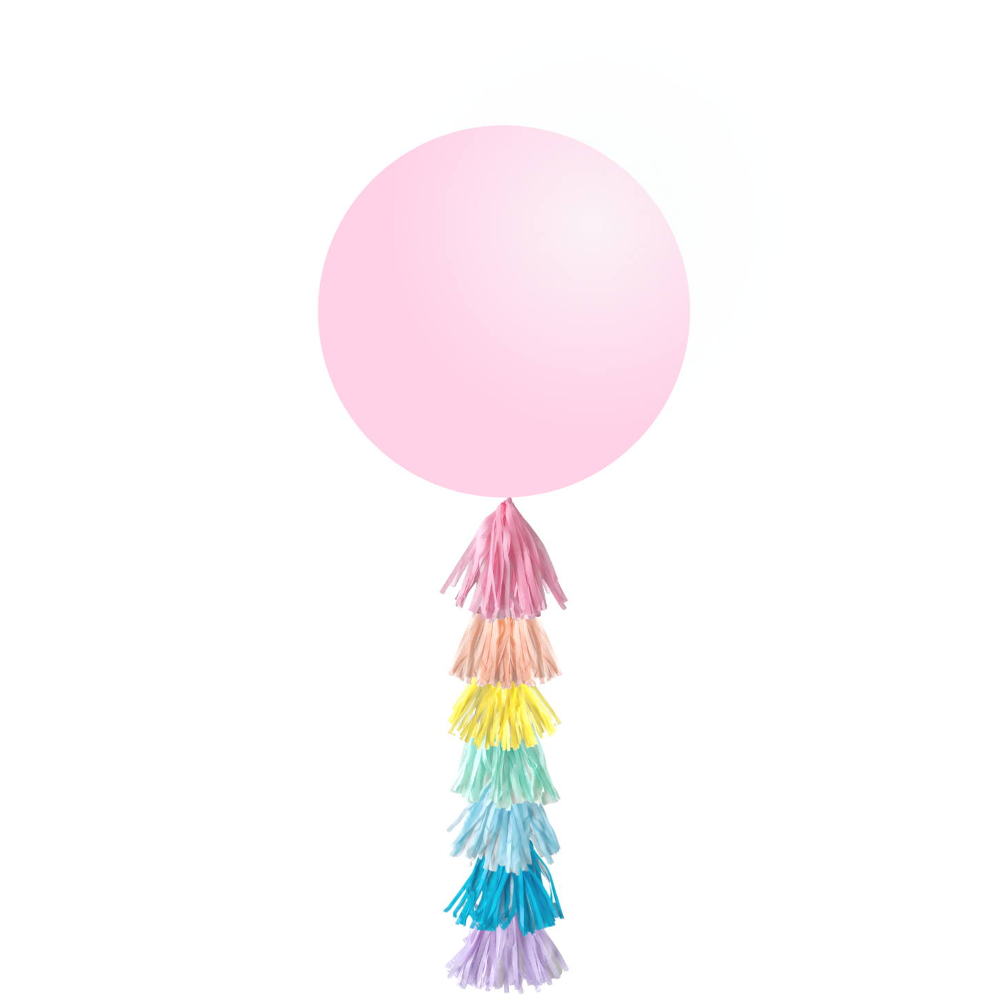 Giant 36inch Balloon with Tassel Tails, Pink Rainbow