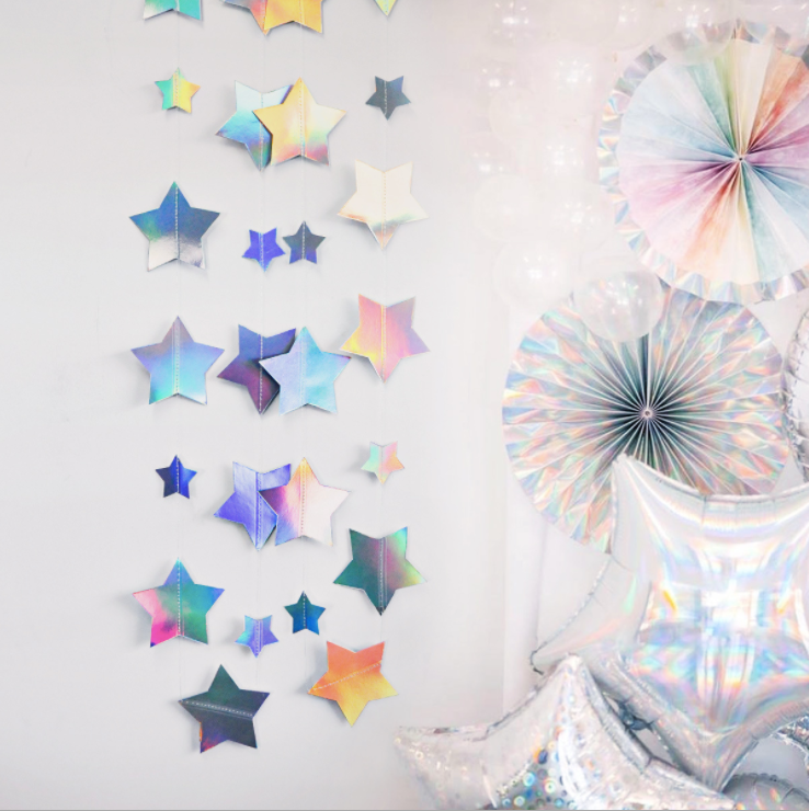 Iridescent stars bunting