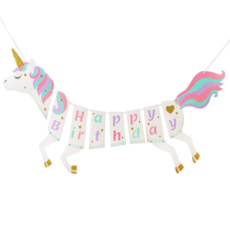 Unicorn Happy Birthday Bunting Garland