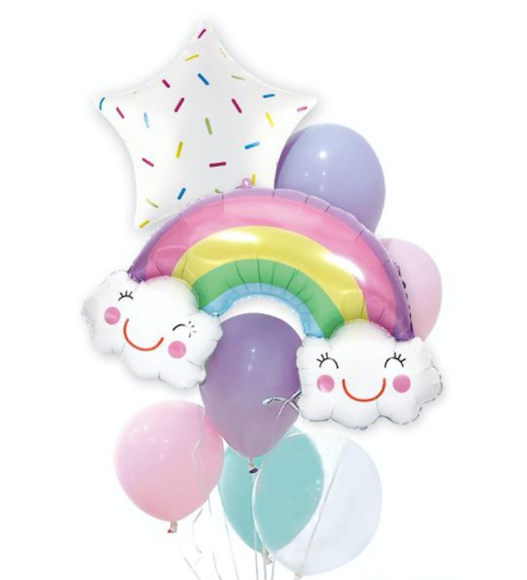 Foil star & rainbow balloon bundle