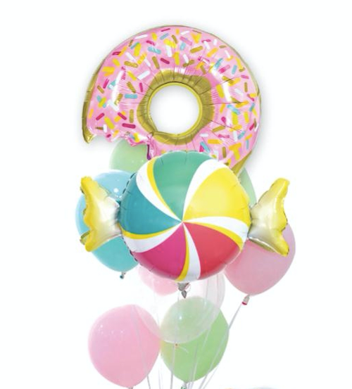 Foil candy & donut balloon bundle