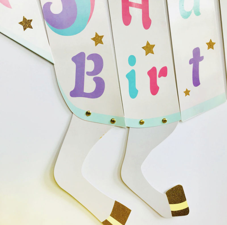 Unicorn Happy Birthday Bunting Garland