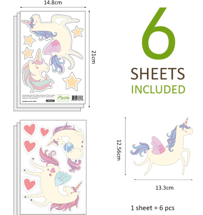 Unicorn removable wall stickers