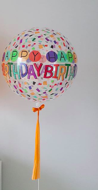 22inch happy birthday print balloon with paper tassel