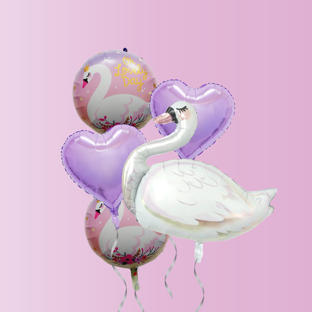 Swan and Hearts Balloon Bundle