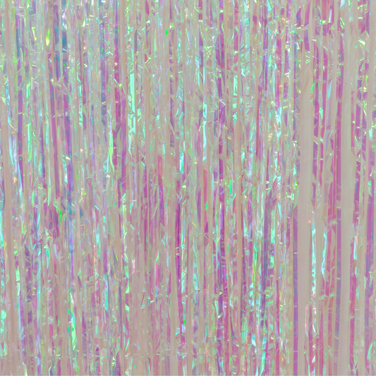 Iridescent Tinsel Foil Curtain Backdrop Decoration